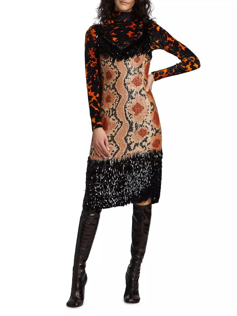 Dries Van Noten Damaras Beaded &amp; Sequin-Fringe Dress 2