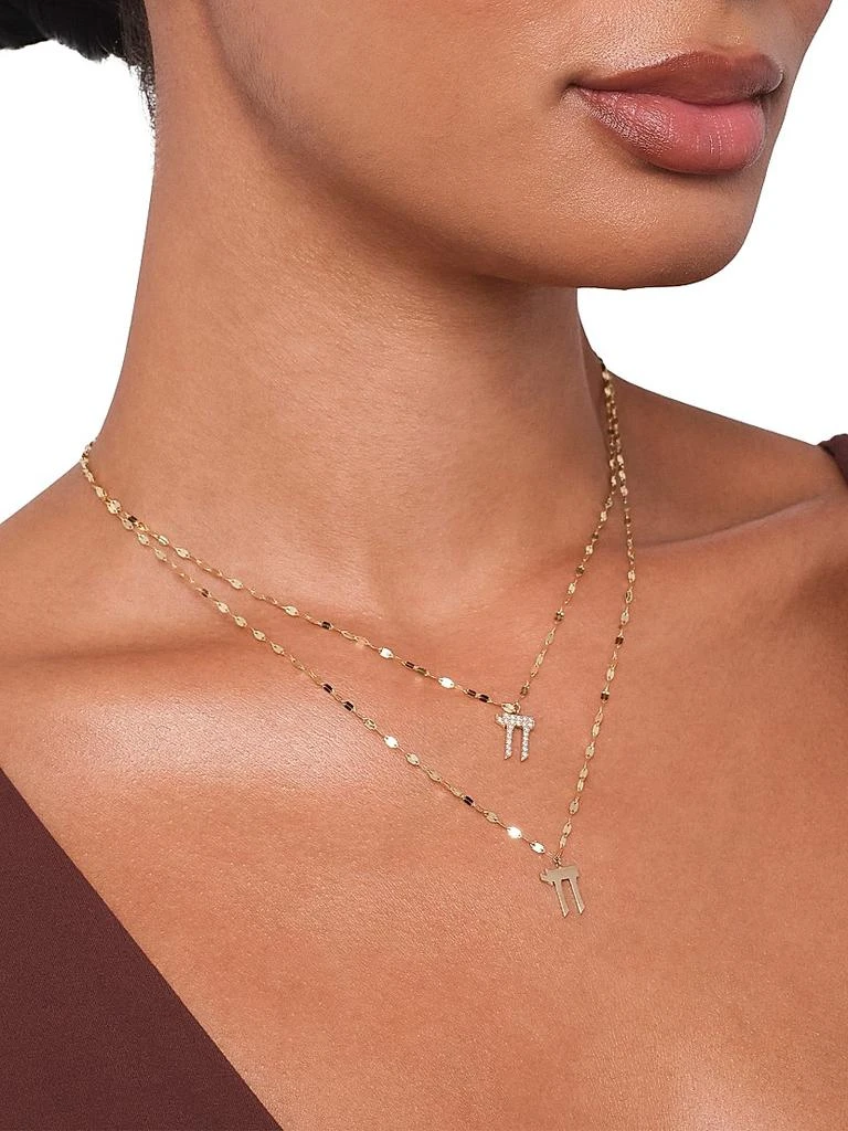 LANA 14K Yellow Gold Chai Charm Necklace 2