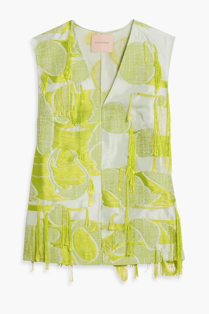 ROKSANDA Medeia fringed jacquard top 1