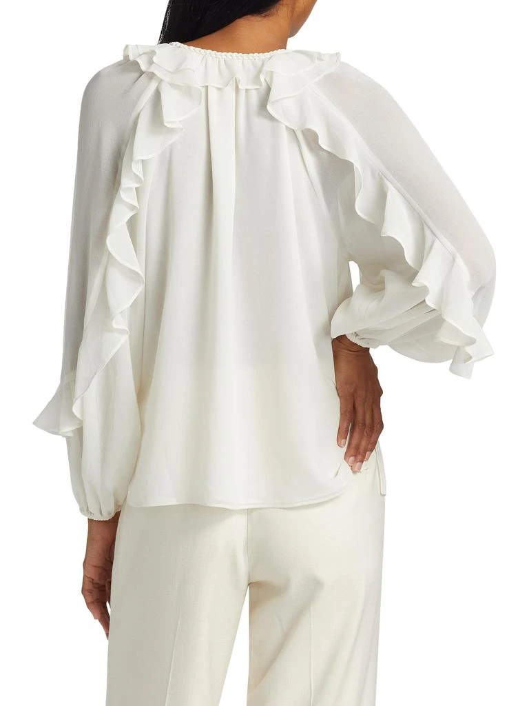 Kobi Halperin Bali Ruffled Crepe Chiffon Blouse 2