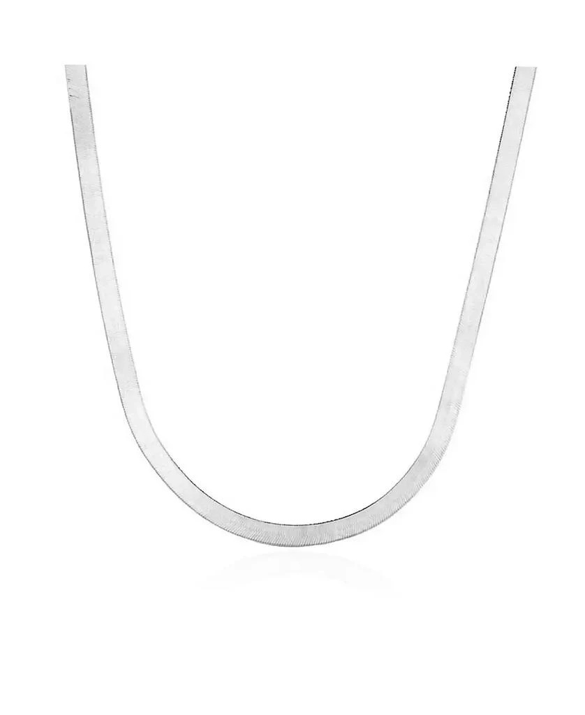 The Lovery Mini Herringbone Necklace 14K White Gold - 3 millimeters -