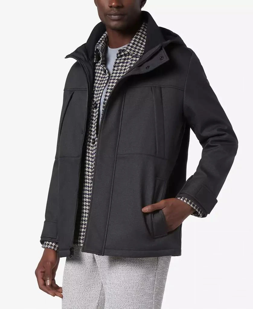 Marc New York by Andrew Marc Men's Tompkins Micro-Houndstooth Fleece-Lined Soft Shell Hooded Parka 3