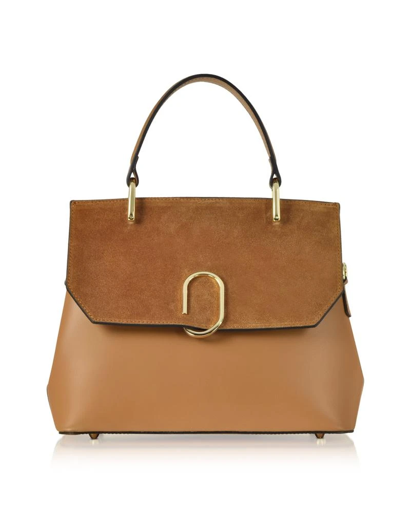 LePARMENTIER Paris Thais Suede and Leather Satchel Bag 1
