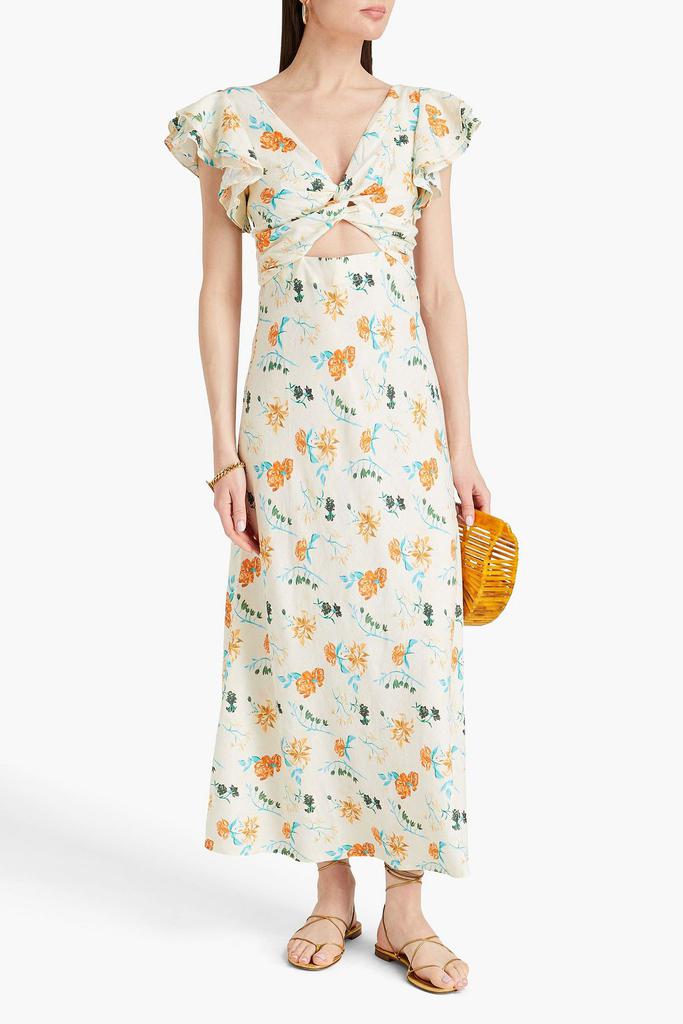 Solid & Striped The Renata cutout floral-print linen-blend maxi dress