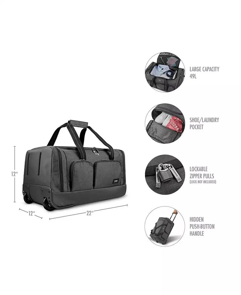 SOLO New York Leroy Carry-On Rolling Duffel Bag 17