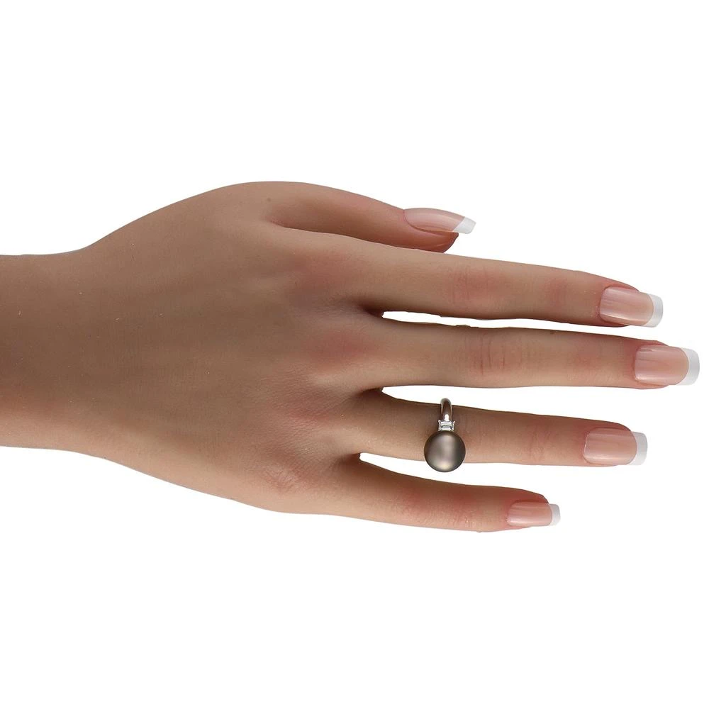 LB Exclusive Platinum 0.40ct Diamond and Pearl Ring MF02-051525 3