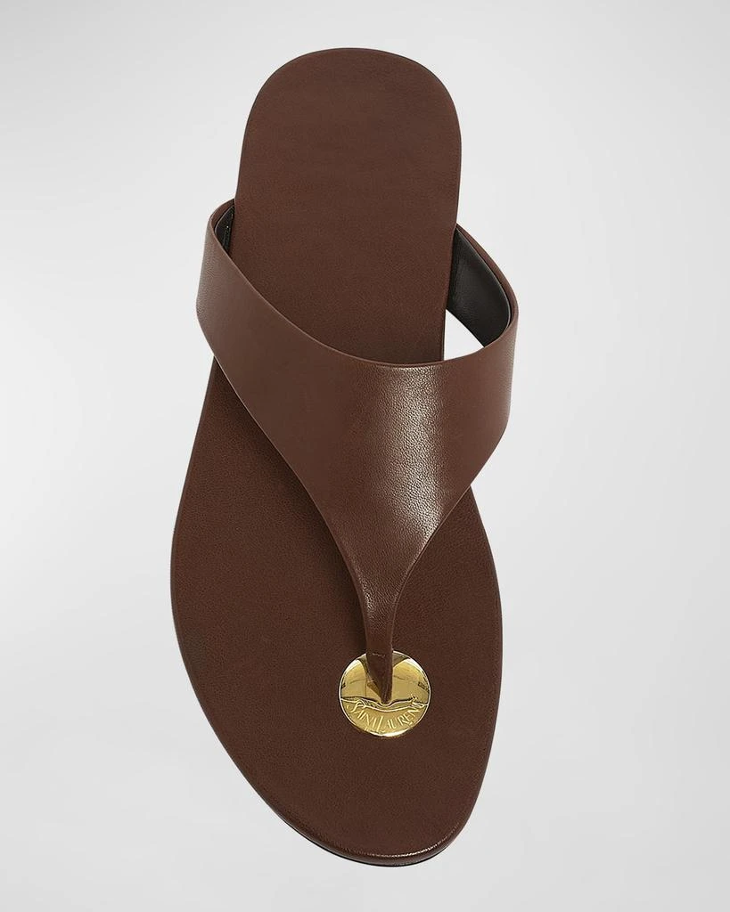 Yves Saint Laurent Kouros Leather Thong Sandals 4