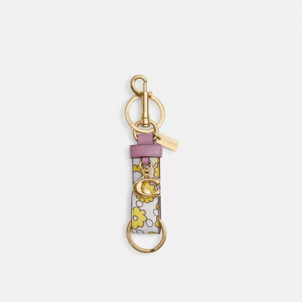 Coach Trigger Snap Bag Charm With Floral Print