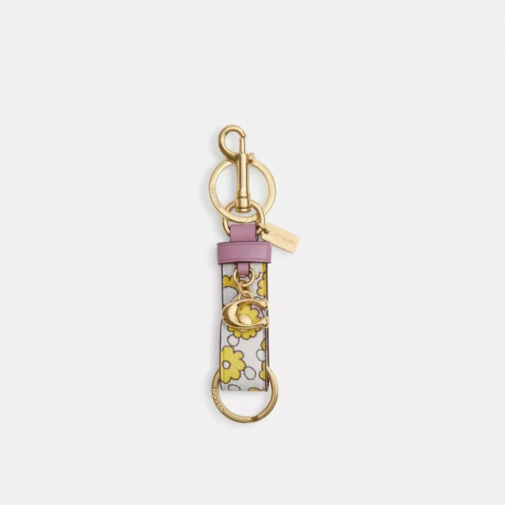 Coach Trigger Snap Bag Charm With Floral Print 1