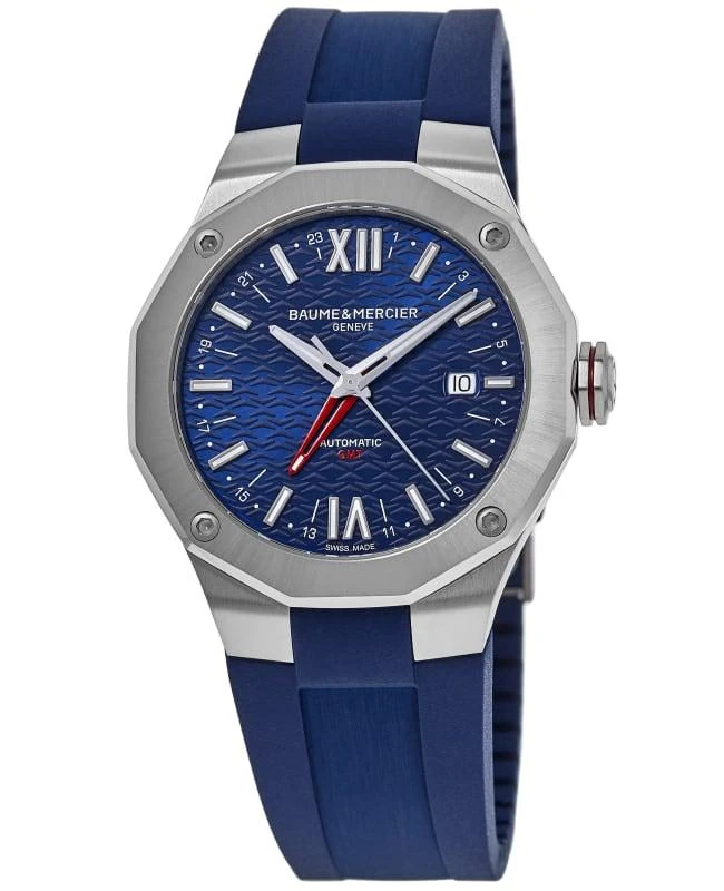 Baume & Mercier Baume & Mercier Riviera Automatic GMT Blue Dial Rubber Strap Men's Watch 10659 1