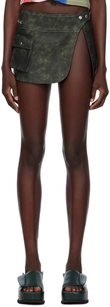 ANDERSSON BELL Khaki Emma Faux-Leather Miniskirt 1