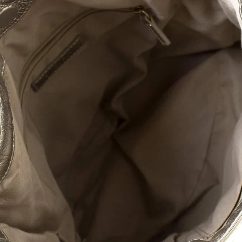 Givenchy Givenchy Beige Shimmering Canvas and Leather Small Trim Hobo 7