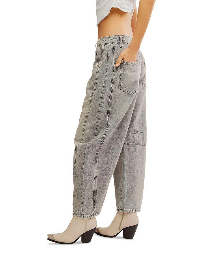 Free People We The Free Good Luck Mid Rise Barrel Jeans in Falcon Grey 6