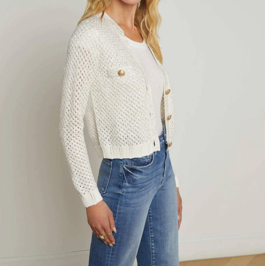 L'Agence L'Agence - Blanca Sequin Crop Cardigan 4