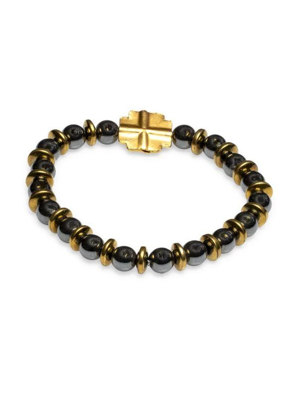 Jean Claude 24K Gold Vermeil & Hematite Southern Cross Beaded Bracelet 2