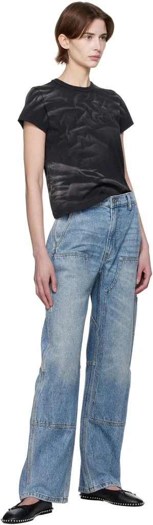 Alexander Wang Black Distressed Logo Shrunken T-shirt 4