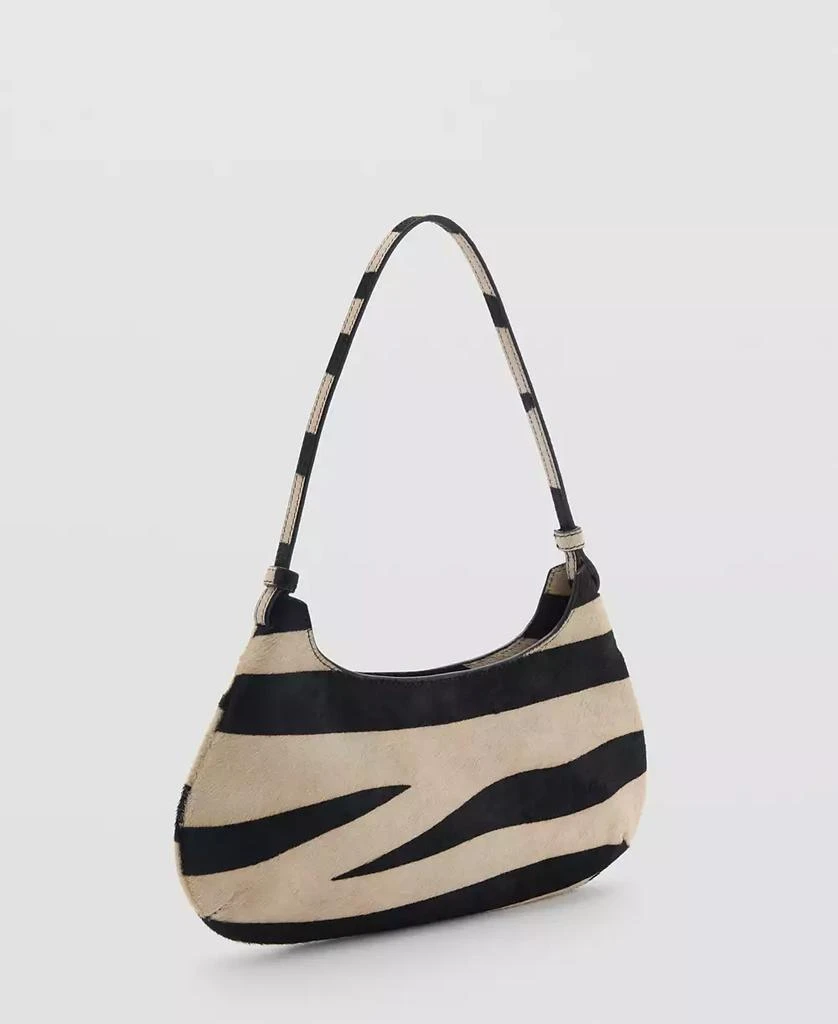 Mango Women's Zebra Print Leather Bag 2