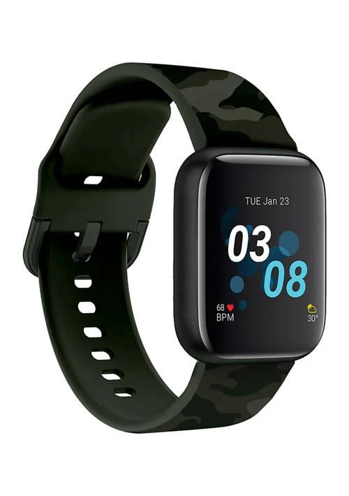 B FIT WATCH Itouch Sport 3 Touchscreen Smartwatch For Men And Women Black Case With Green Camo Strap 1