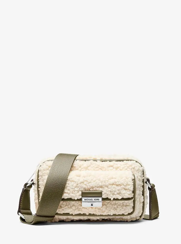 Michael Kors Bradshaw Extra-Small Faux Shearling Camera Crossbody Bag