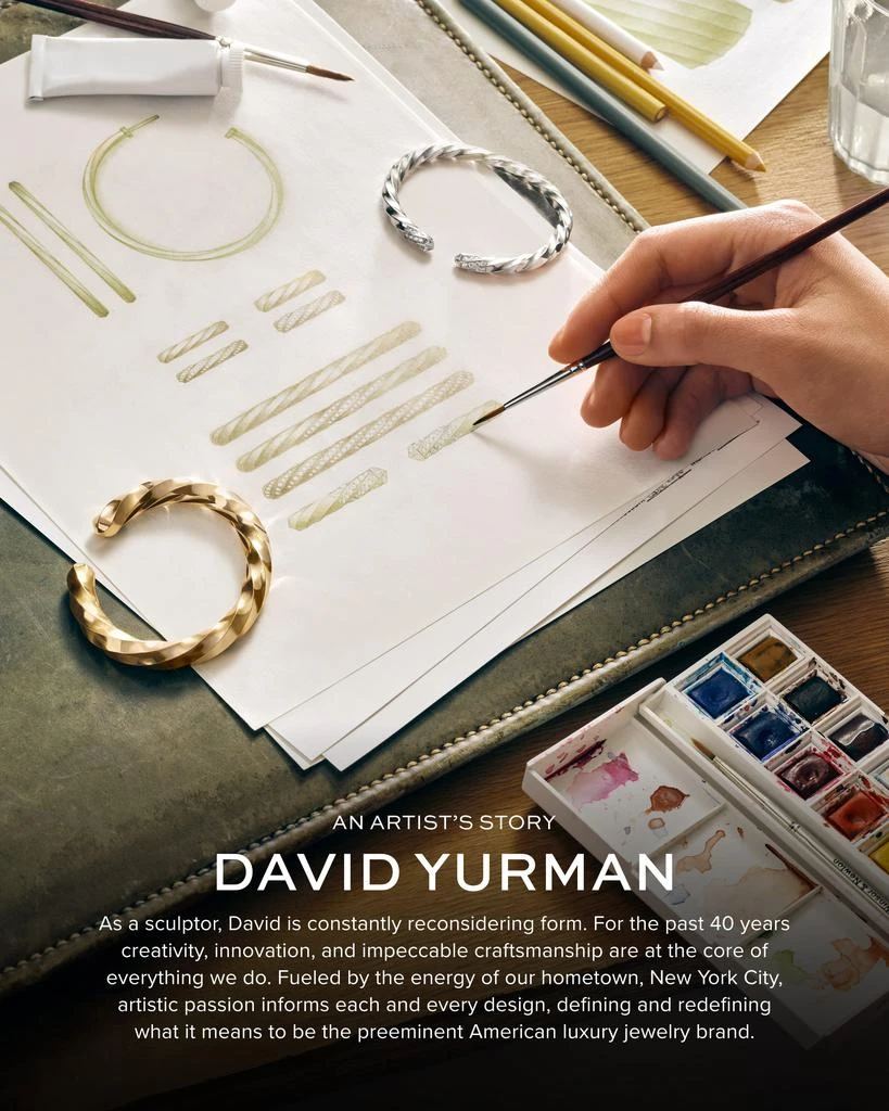 David Yurman Modern Cablespira Bracelet in 18K Gold with Gemstones and Diamonds 8