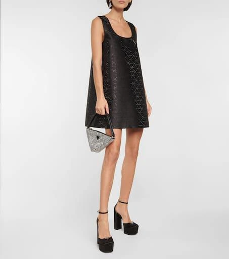 Prada Triangle embellished satin pouch 5