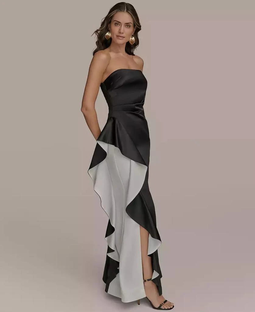 Donna Karan Women's Strapless Ruffle Gown 2