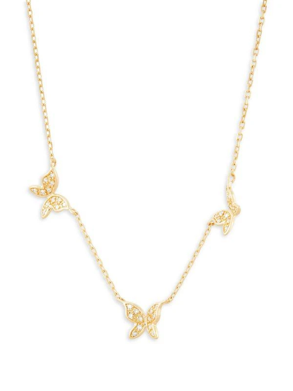 Saks Fifth Avenue 14K Yellow Gold & 0.1 TCW Diamond Butterfly Necklace 2