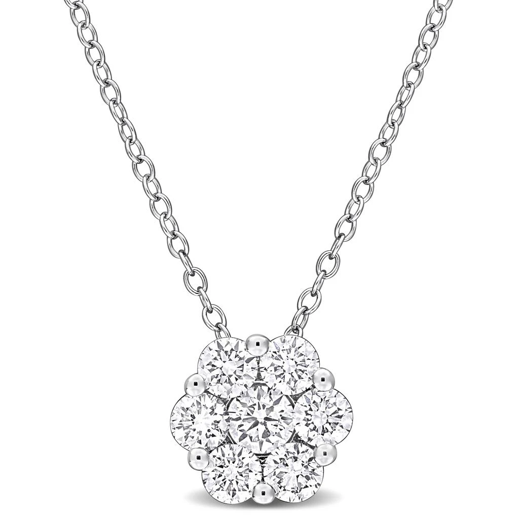 Mimi 
Max Created Forever 1ct TW Lab-Grown Diamond Halo Necklace Sterling Silver