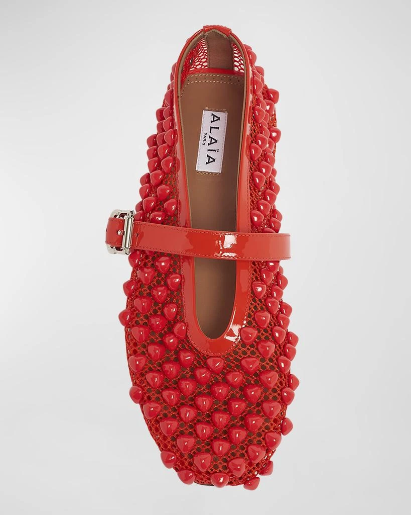 Alaia Beaded Net Mary Jane Ballerina Flats 6