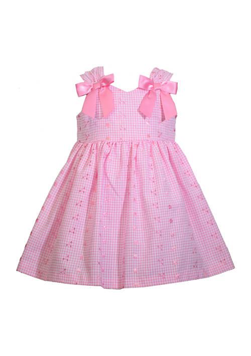 Bonnie Jean Jean Toddler Girls Bow Shoulder Eyelet Dress