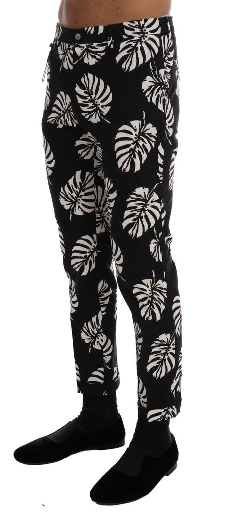 Dolce & Gabbana Slim Fit Leaf Print Ankle Men's Pants 2