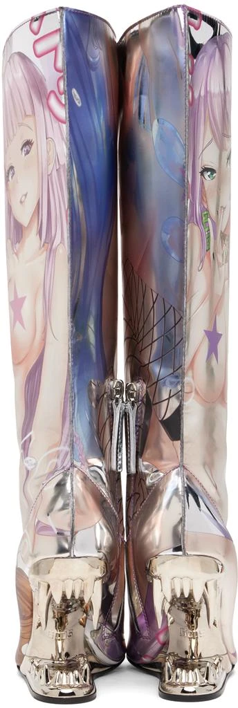GCDS Silver Morso Hentai Wide Tall Boots 2