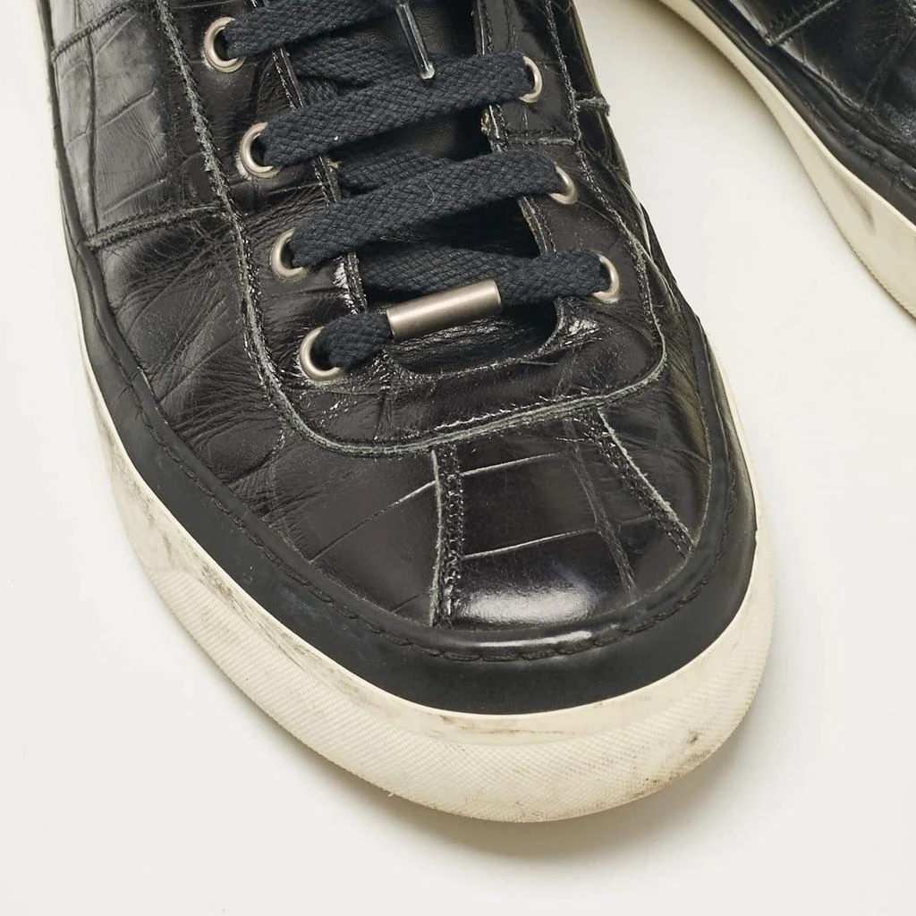 Jimmy Choo Jimmy Choo Black Croc Embossed Leather Belgravia High Top Sneakers Size 44 7