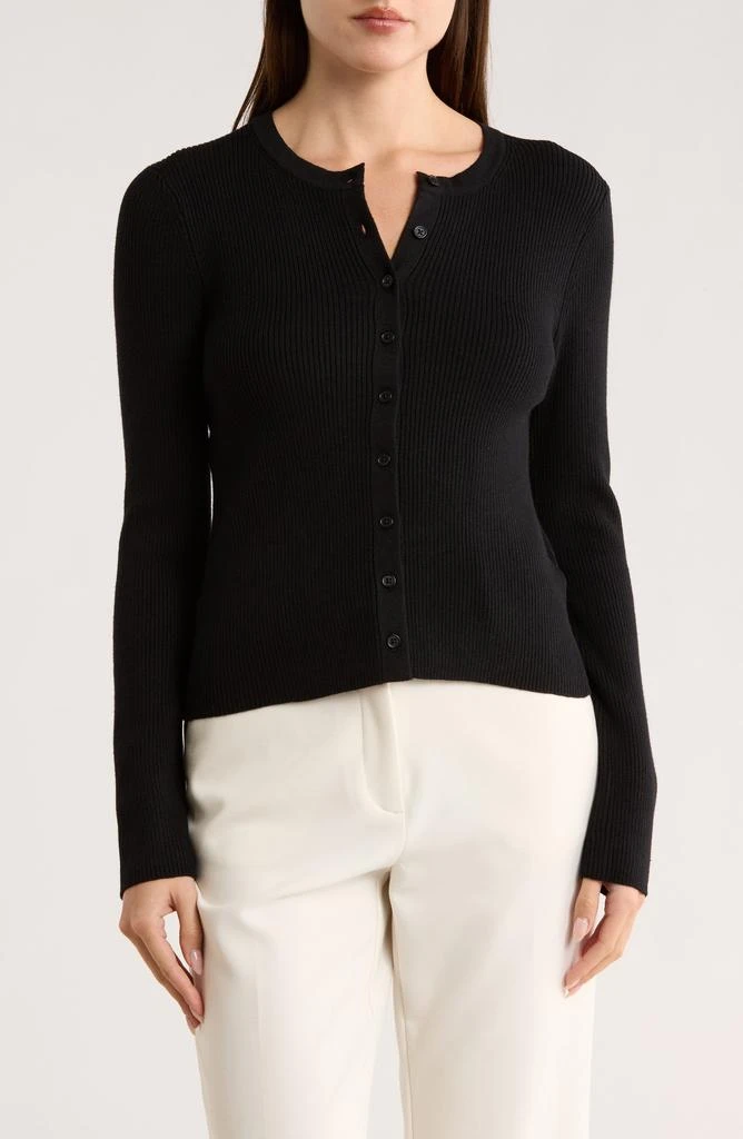 1. State Ribbed Crop Cardigan