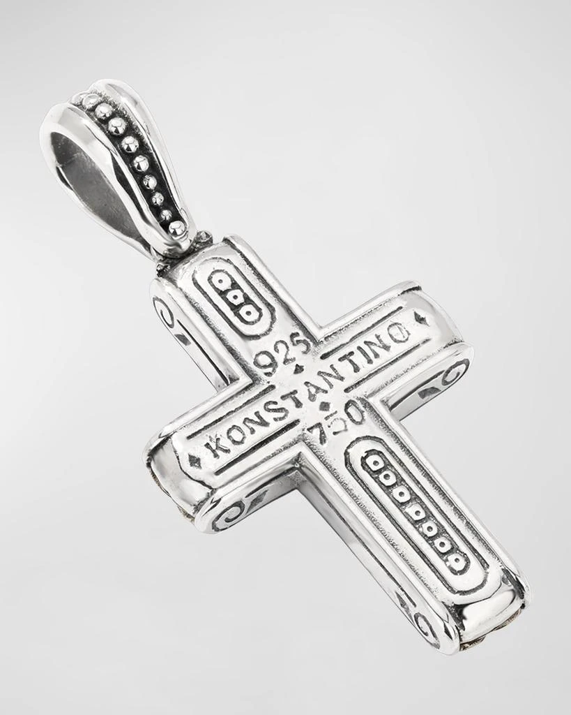 Konstantino Men's Two-Tone Bloodstone Cross Pendant 3