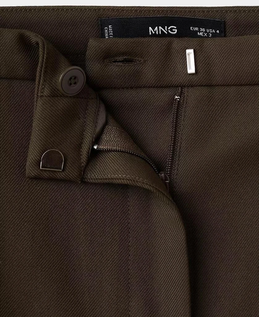 Mango Women
s Wide-Leg Mid-Rise Pleated Pants 2