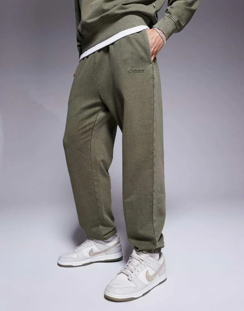 NICCE Nicce co-ord washed jogger in khaki 5