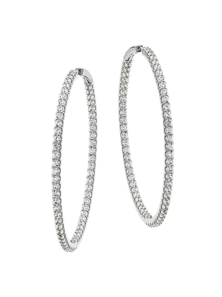 Adriana Orsini Tennis Perfect Sterling Silver & Cubic Zirconia Inside-Out Hoops 1
