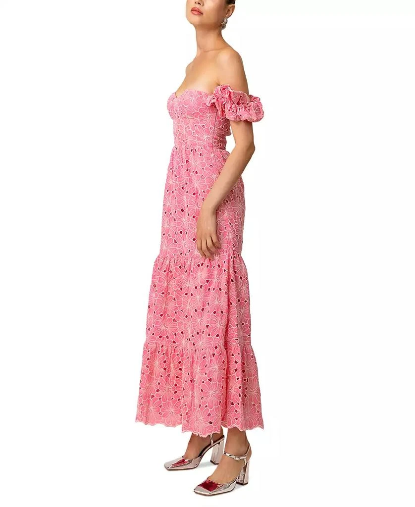 Line & Dot Women's Tasia Off-The-Shoulder Embroidered Cotton Dress 6