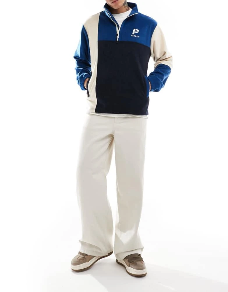 Parlez Parlez kenton half zip fleece in navy 4