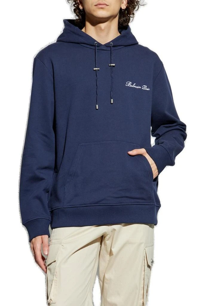 Balmain Balmain Logo Embroidered Drawstring Hoodie 2
