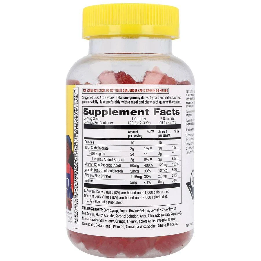 Walgreens Children
s Immune Support Gummies Natural Strawberry, Cherry
Orange 6
