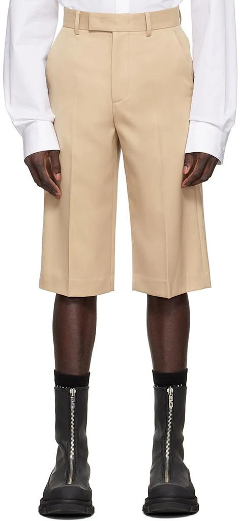 We11done Beige Polyester Shorts 1