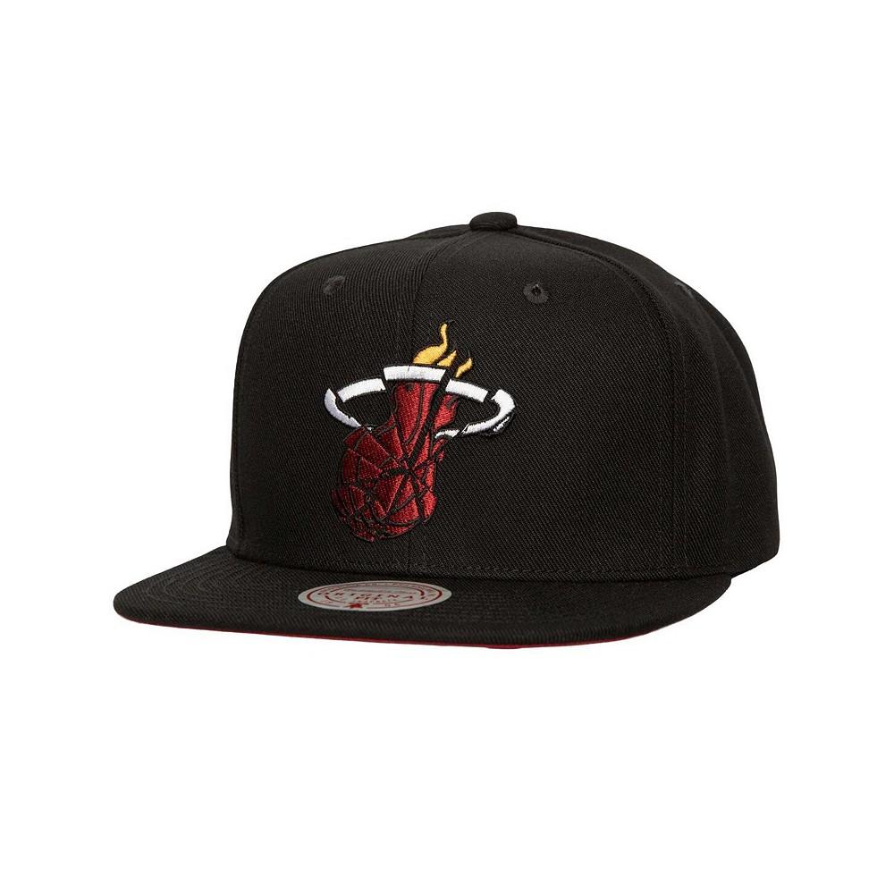Mitchell & Ness Men's Black Miami Heat Shattered Snapback Hat