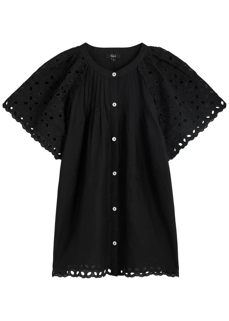 Rails Cerise eyelet-embroidered cotton blouse 1