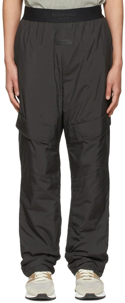 Essentials Black Polyester Cargo Pants 1