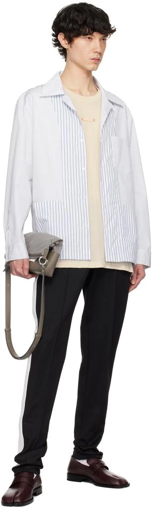 MAISON MARGIELA White & Blue Stripe Shirt 4