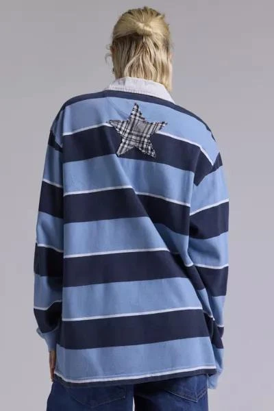 Urban Renewal ReMADE By UO Flannel Star Patch Rugby Shirt 5