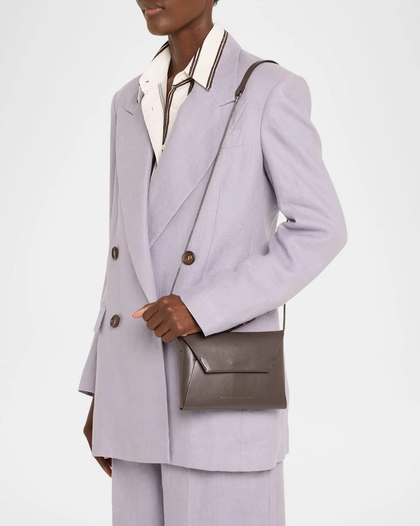 Brunello Cucinelli Envelope Flap Leather Clutch Bag 2