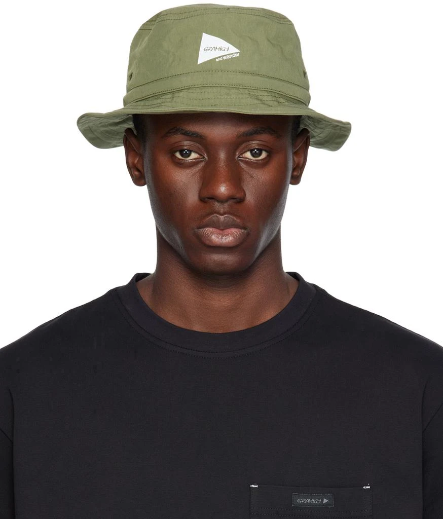 And Wander Khaki Gramicci Edition Nyco Bucket Hat 1